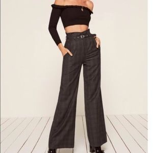 REFORMATION plaid pants